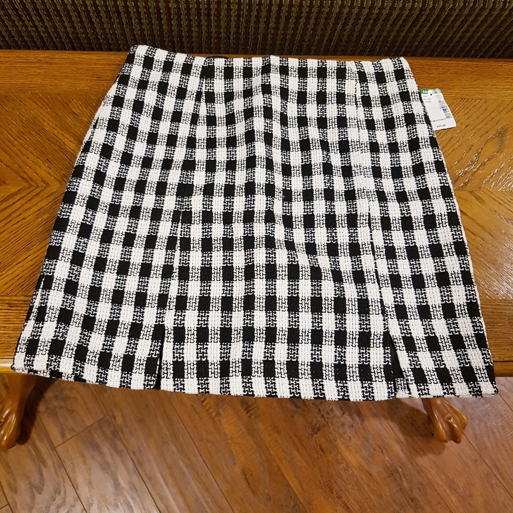 Twik houndstooth lined skirt